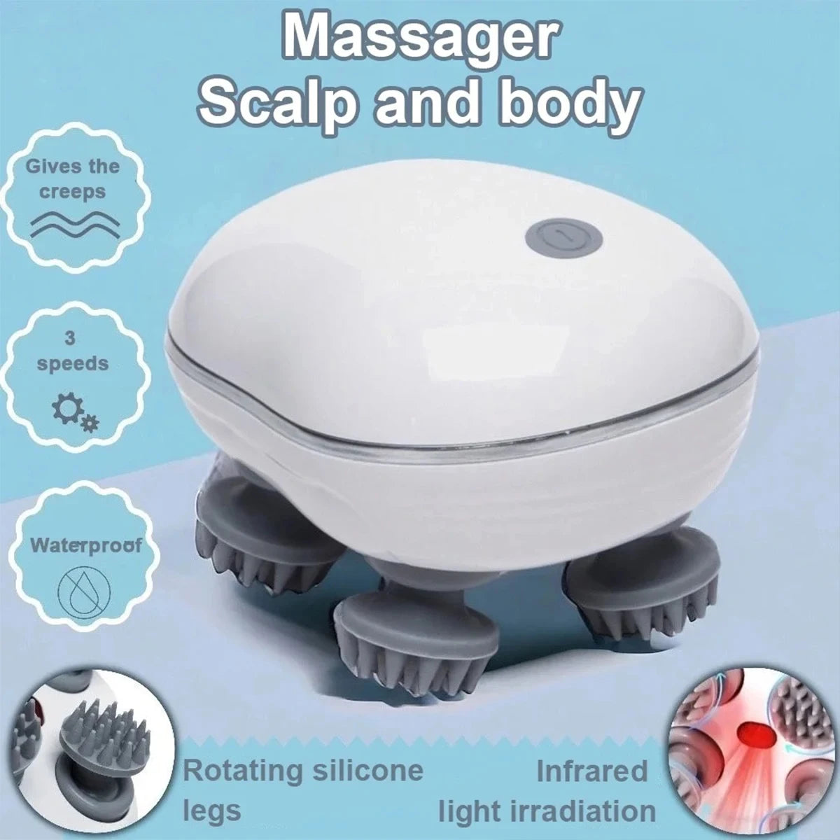 2-in-1 Electric Scalp Cleaner & Pet Massager – Deep Vibration Brush for Hair Wash & Pet Relaxation, Rechargeable & Easy to Clean