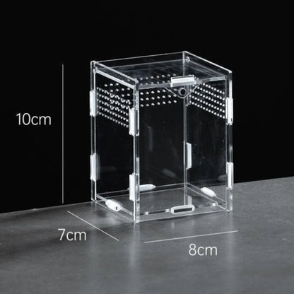 Durable Acrylic Reptile Habitat Anti-Escape Multiple Size Spider Feeding Case Clear Arboreal Lizard Breeding Box for Chameleon