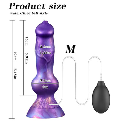 Realistic Dog Dildo With Squirting Enema Soft Silicone Suction Cup Water Syringe For Anal Play Vaginal Cleaning Adult Sex Toys