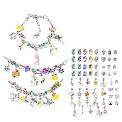 Charm Bracelet Making Kit DIY Jewelry Making Supplies Beads Unicorn Mermaid Crafts Handmade Gifts Set  for Girls Teens Age
