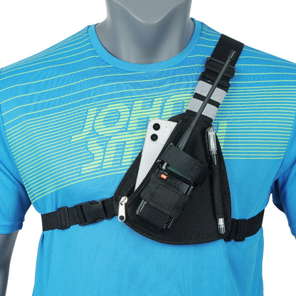 Walkie Talkie Chest Harness Shoulder Radio Holster Pack Adjustable Pouch Holster For Baofeng UV-5R UV-21 PRO Quansheng UV-K5 K6