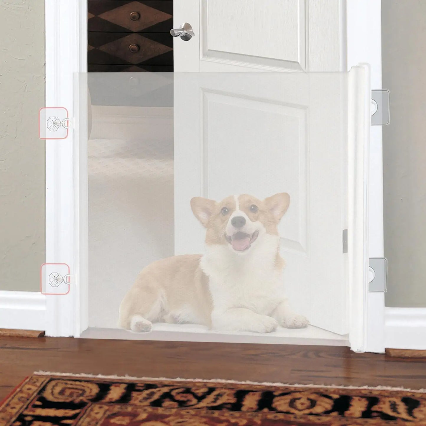 Dog Gate Indoor Puppy Gate Retractable Dog Fence Wide Barrier No Drilling Screen Pet Supplies Child Safety for Hallways Stairs
