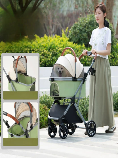 Lightweight Pet Strollers Carrier Car Foldable Travel Carrier for Cat Dog Detachable Pet Strollers Portable Pet Carrier Bag
