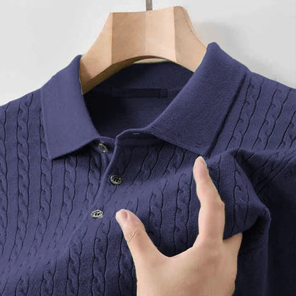 Animal Game Autumn Mens Casual Polo Sweater V Neck Lapel Knit Button Shirts Ribbed Dress Pullover Sweaters Outerwear Cold Blouse