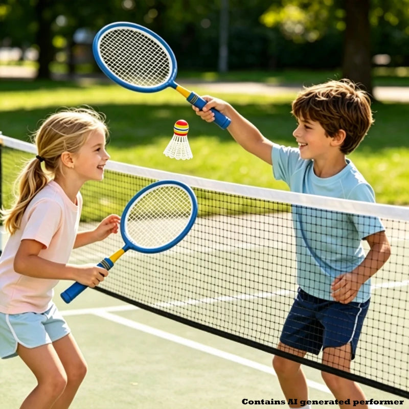 Kids Badminton Racket with Ball Parent-child Indoor Outdoor Sports Toy Training Equipment Children Teens Adult Birthday Gifts