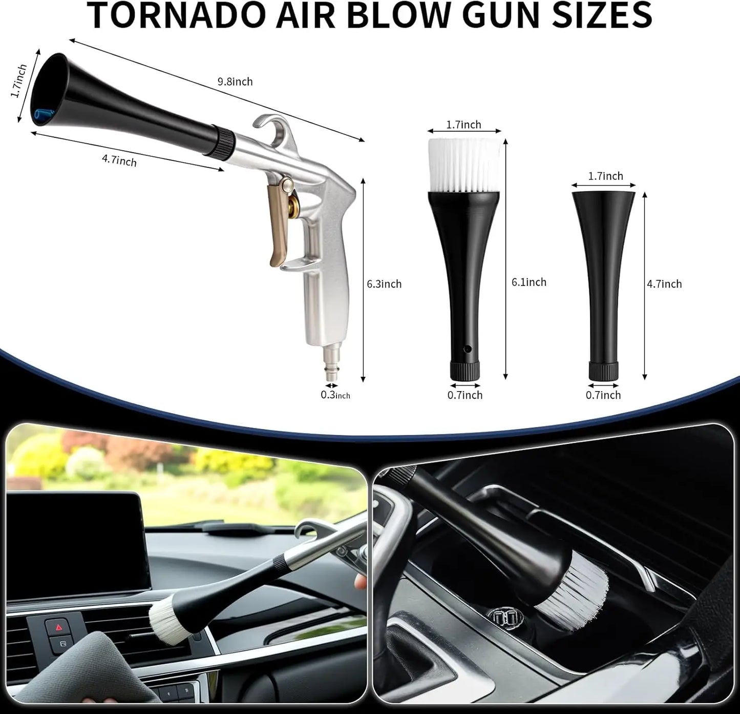 High Pressure Dust Blowing Gun Air Blow Car Wash Gun Efficient Dry Cleaning Gun Professional Car Interior Cleaning Tools