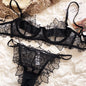 French Underwear Set Sexy Lace Flowers Embroidery Bra Set Women Intimates Summer Ultra Thin Breathable Bralette Lingerie Panties