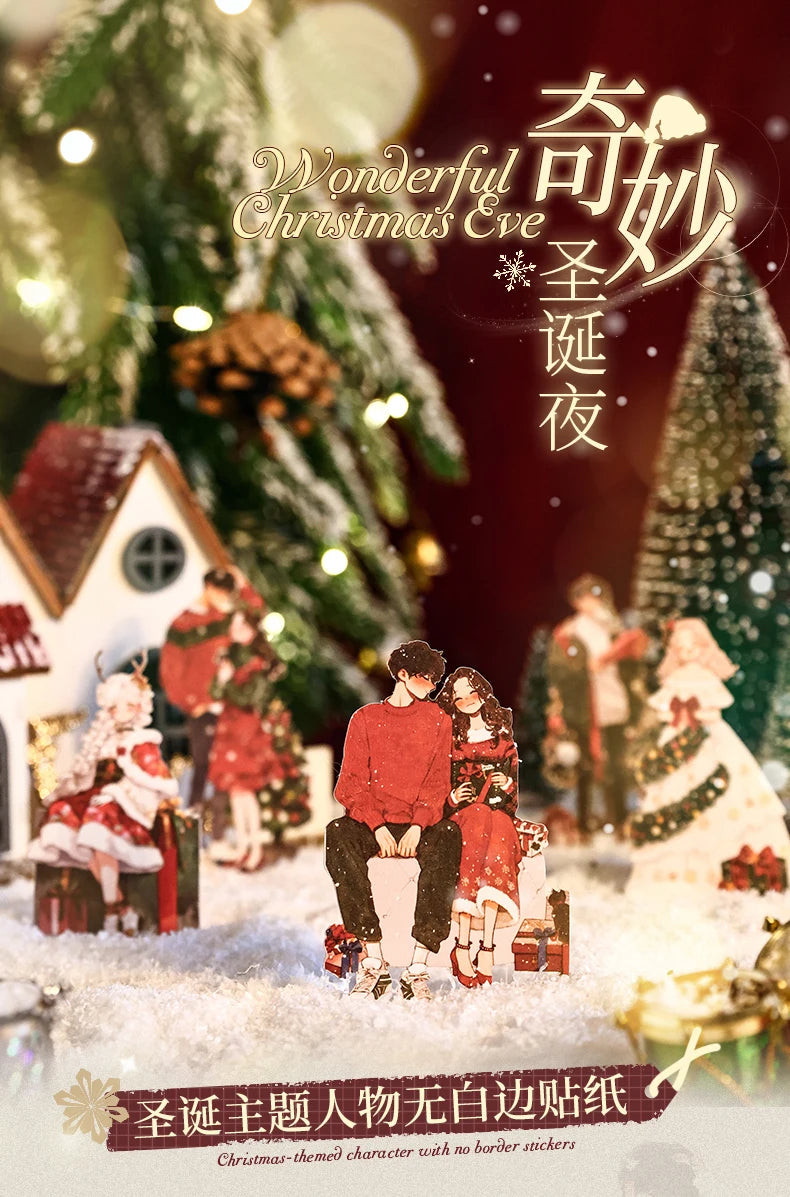 30sheets/pack Christmas Girl Stickers Aesthetic Stick Labels Decorative Diary Album Material Scrapbooking Supplies