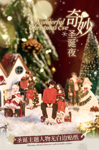 30sheets/pack Christmas Girl Stickers Aesthetic Stick Labels Decorative Diary Album Material Scrapbooking Supplies