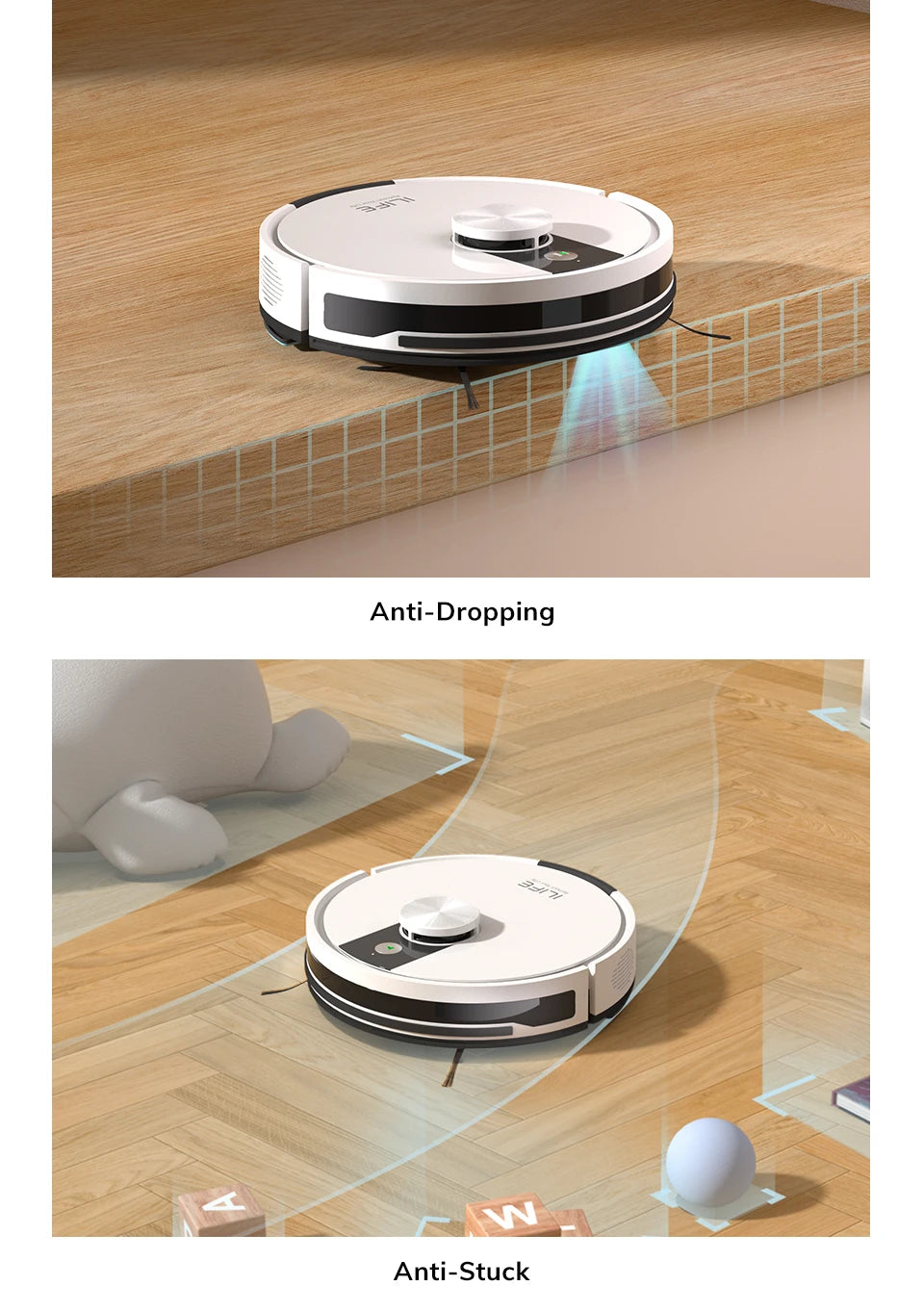 ILIFE A12 Pro Robot Vacuum and Mop Combo, LIDAR Navigation, Self Collection Dust, 3000Pa Suction, App/Remote Control