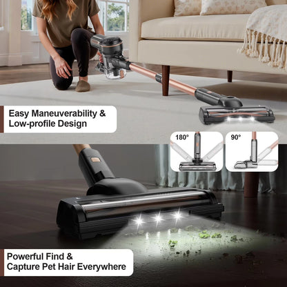 INSE S7P cordless vacuum cleaner, 465W 45KPA Wireless Vacuum Cleaner with Suction Power,  8*2200mAh battery, 50000Pa Strong Suction, 45-60mins runtime,1.2L