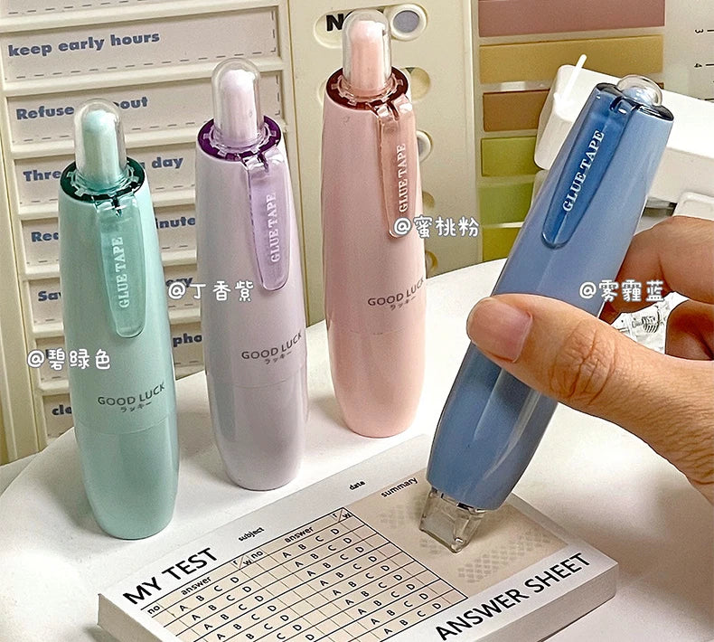1 Pc Ins Simplicity Solid Color Double Sided Tape for Student Erasable Dot Glue Tape for Paste Non-sticky Note School Supplies