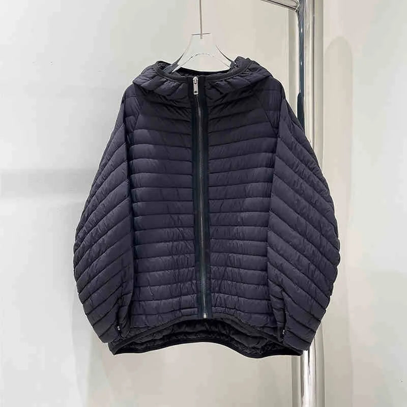 JANVENY 2025 New In Winter Short Puffer Jacket Women Ultra Light Loose 90% White Duck Down Coat Female Hooded Thin Parka Outwear