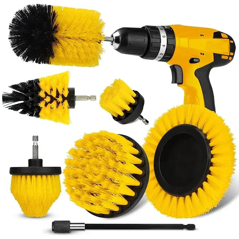 Electric Drill Brush Attachment Set Power Scrubber Brush Car Polisher Kitchen Bathroom Cleaning Kit Toilet Cleaning Tools