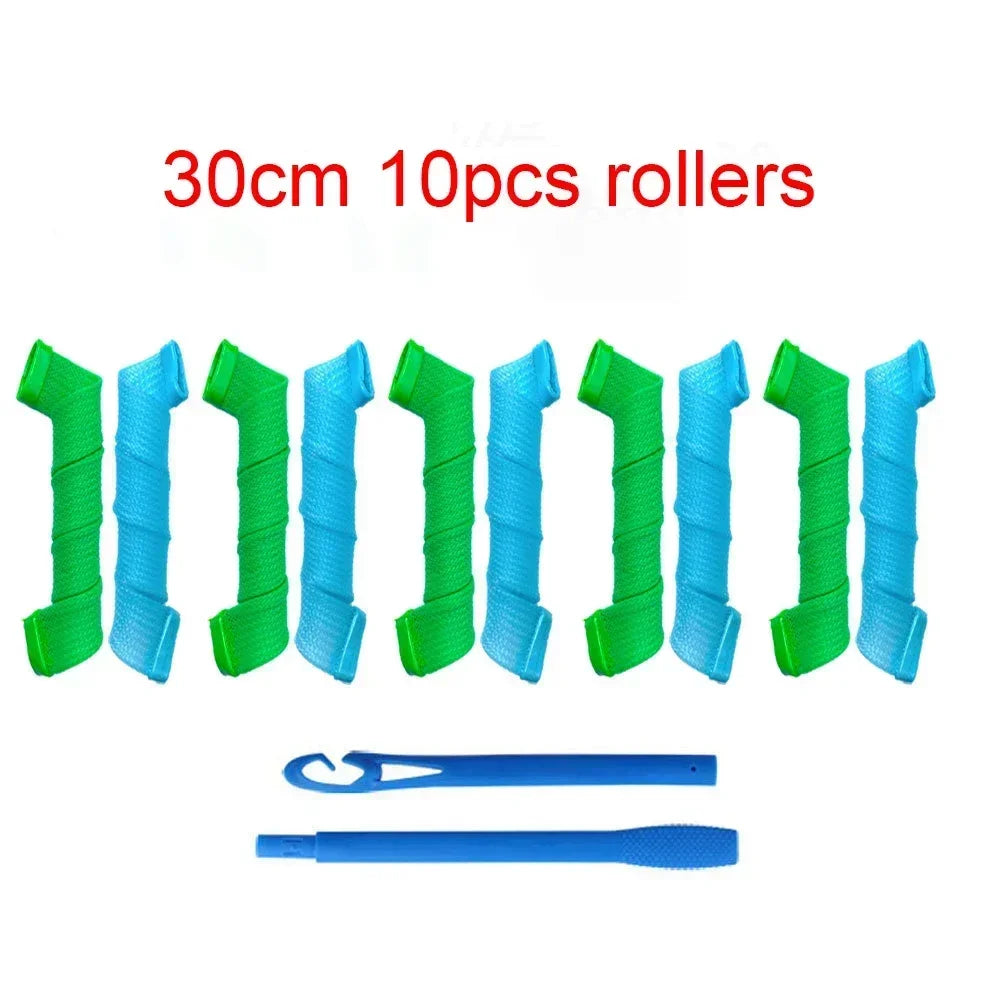 Heatless Hair Curles 10/12/18pcs No Heat Hair Rollers Volume Curles Women Hair Curlers Soft Flexirods Rolller Curling Hairs Tool