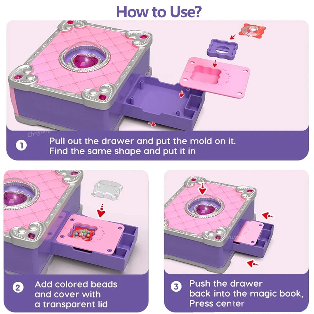 Chriyungel DIY Jewelry Making Kit for Girls 3D Magic Bracelets Rings Keychains Creative Craft Box Set Xmas Birthday Gift for Kid
