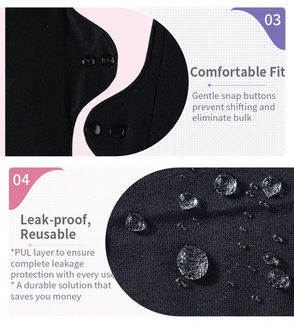 4pcs Washable Sanitary Towels Cotton Menstrual Pad Reusable Women Sanitary Napkins Feminine Hygiene Product Period Cloth Pads