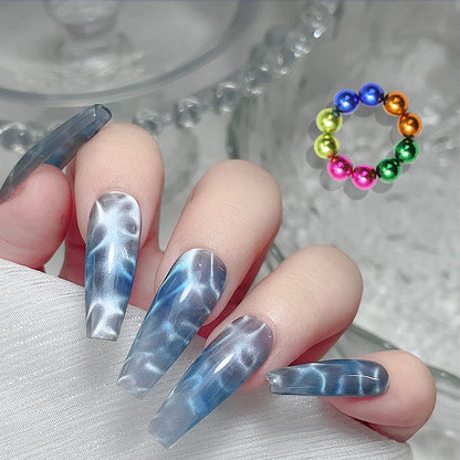 10/20pcs Gold Sliver Round Nail Art Magnetic Bead Set Multi-Functional Colorful Magnet Stick For Water Wave Ripple Cat Eye Desig