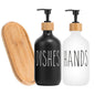 Black Dish Soap Dispenser Set for Kitchen Sink Hands Soap and Dishes Detergent Storage Bottle Refillable Bottles