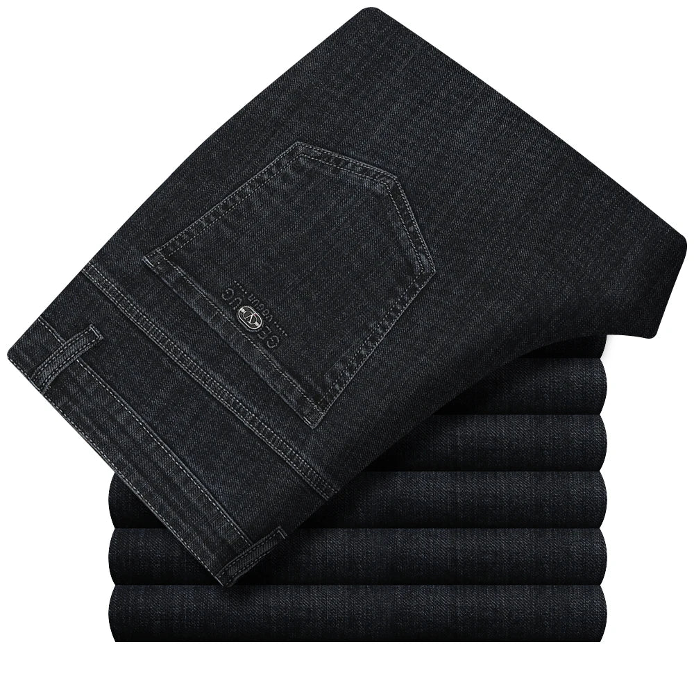 High Waist Denim Jeanse For Men Pants Plus Size 40 42 Fashion Designer Jeans Trousers For Men Street Wear Straight Loose Autumn