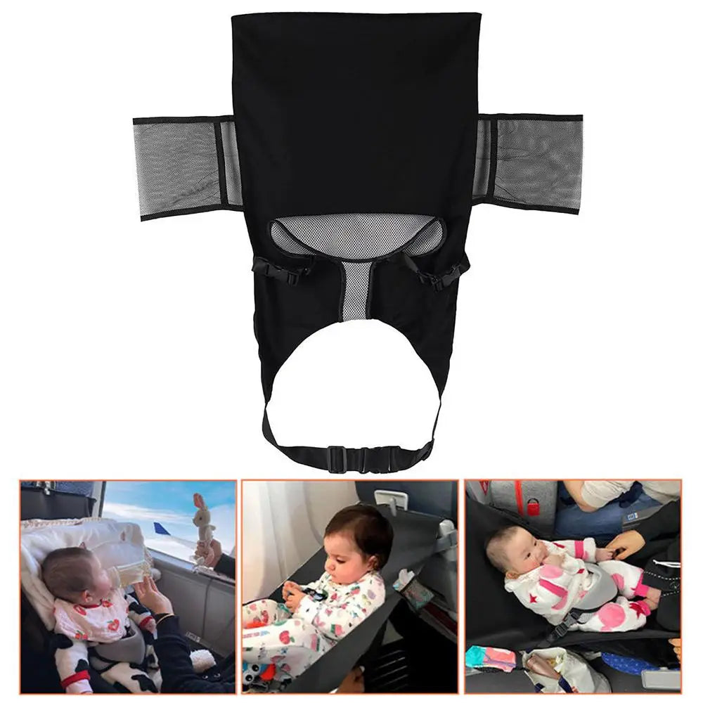 Travel Airplane Bed For Baby Pedals Bed Kids Airplane Seat Extender with Side Pocket Portable Foot Rest Hammock Car Sleep Crib