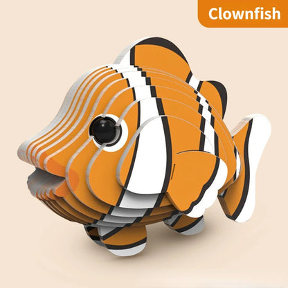 Children's 3D Puzzle Kindergarten Animal Puzzle Intelligence Early Education Toys Dinosaur Animal Model Paper 3-4-5-6 Years Old
