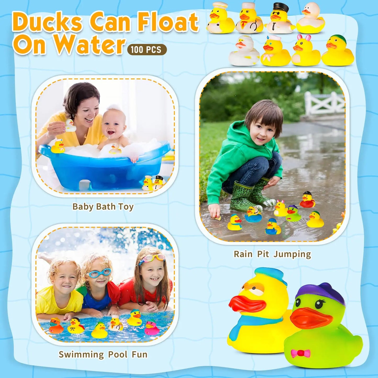 Assortment Rubber Ducks Assorted Mini Rubber Duck Squeak Duck Floating Bathtub Toys for Teens Girls Boys Birthdays Gifts