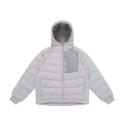 HKSH Outdoor Light Sport Color Contrast Hooded Down Jacket Women's Winter Mountain Leisure Waterproof Climbing Cotton Coat H2887