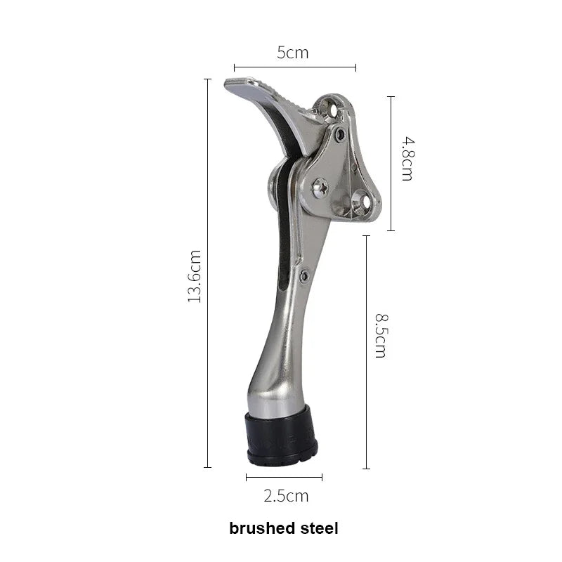 Door Stopper Heavy Duty Mute Zinc Alloy Door Stops with Non-Slip Rubber Tip Hidden Wall Protector Hardware
