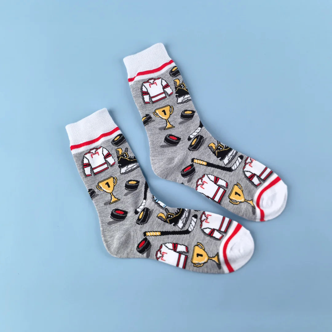 1 Pair Creative Shrimp Pattern，Casual Comfy Soft Mid-calf Men's Socks For Daily