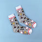 1 Pair Creative Shrimp Pattern，Casual Comfy Soft Mid-calf Men's Socks For Daily
