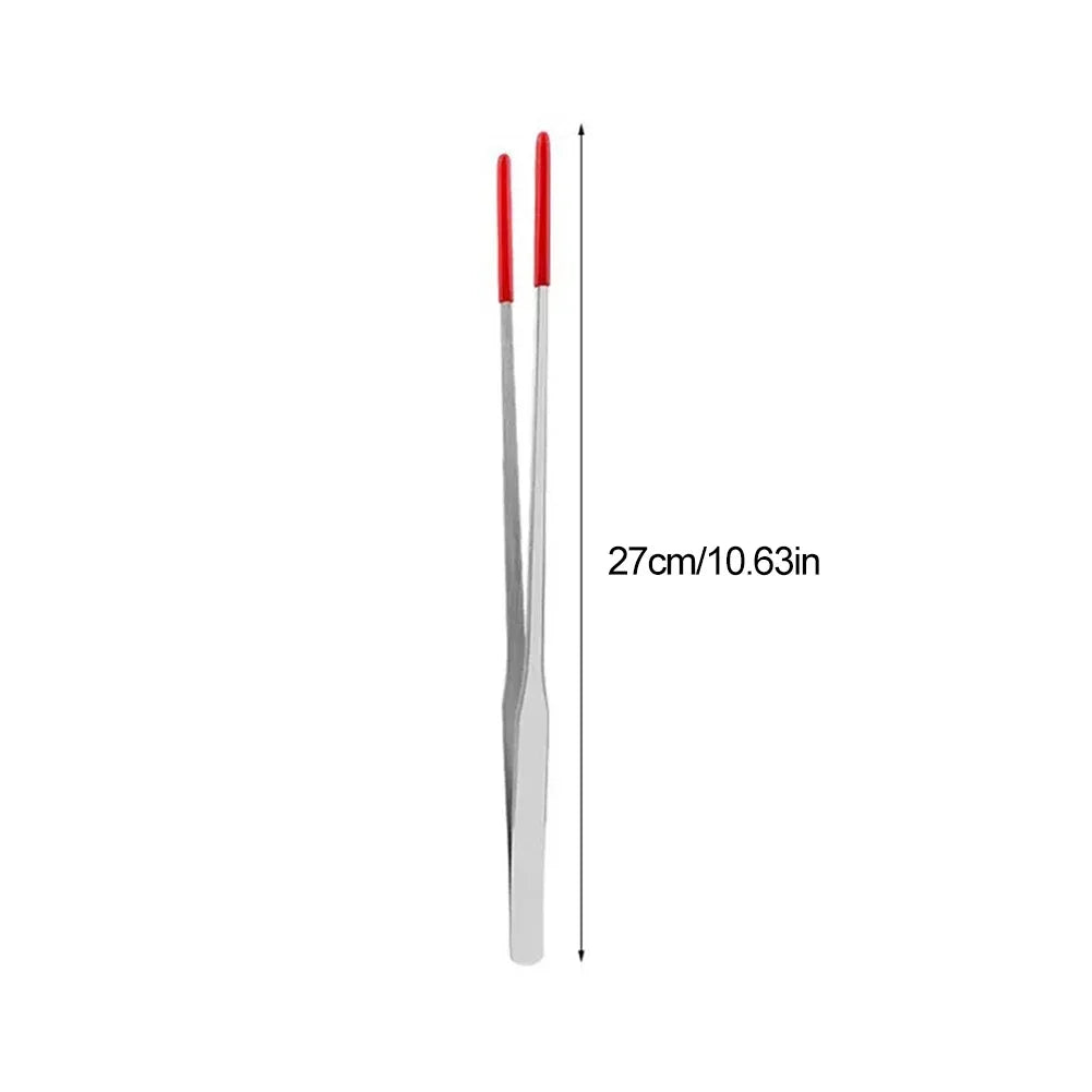 Stainless Steel Reptile Feeding Tongs with Rubber Tips - Straight & Curved Aquarium Pet Tweezers for Safe And Easy Feeding