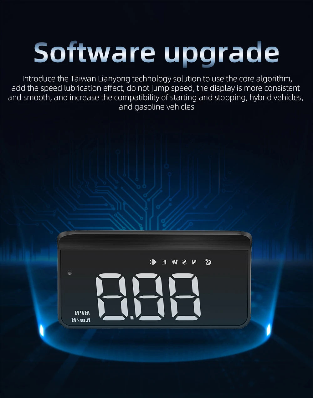 M3 HUD Obd2 Display On-board Computer Car Head-up display Windshield Big Font projection E-OBD and GPS Suitable for All Cars M1