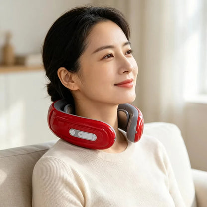 Ems Electric Neck Massager 6-Mode 9-Speed Massager Muscle Relaxation Battery Neck Massager Tool Relax Cervical Neck Protector