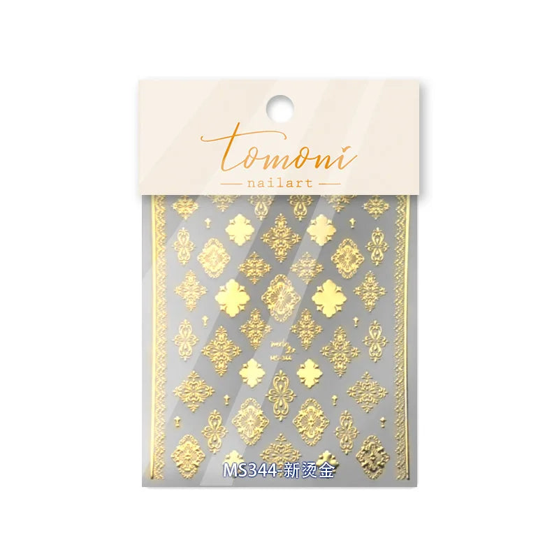 Thin and Tough Nail Stickers 3D Dark Gothic Impression Self Adhesive Nail Art Stickers European Letter Nail Decorations Stickers