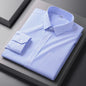 Men Formal Shirt Long Sleeve Office Solid Color Fashion Business Pocket Social Office Blue White Shirts Men's Clothing S-5XL