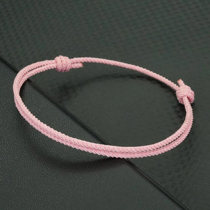 Minimalist Handwoven Rope Bracelet Unisex Sliding Adjustable 4 Styles Chroma 2mm Ethnic Cord Braclet Couple Casual Daily Jewelry
