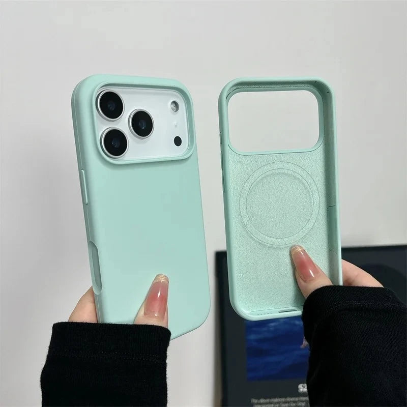 Liquid Silicone Magnetic Phone Case For iPhone 17 Air 16 13 15 14  Pro Max Plus for Magsafe Shockproof Protective Cover Funda