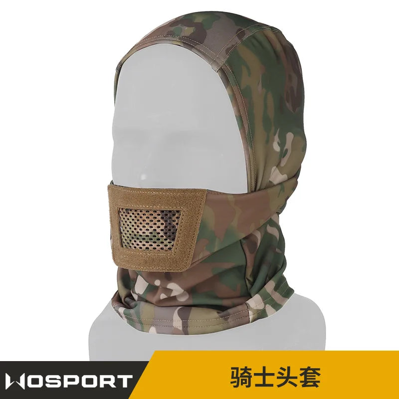 Airsoft Mask for Men Tactical Mask Headgear Full Face Protection Knight Headwear for Paintball Hunting Sport