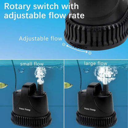 Submersible Water Pump, Ultra-Quiet Aquarium Pump for Pond, Garden Fountain, Underwater Use