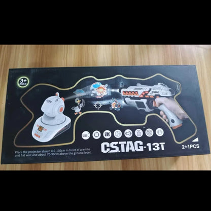 CSTAG Projector Shooting Game Guns Set New Kids Gifts Science&Imagination Toy For Boys Laser Tag Infrared Pistol Guns Game Toys