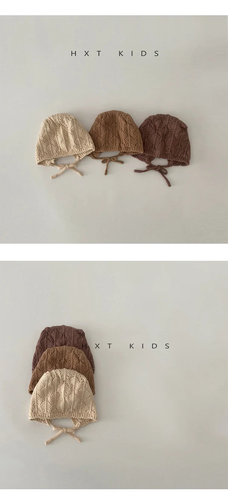 Fashion Retro Hollow Children Knitted Hats Handmade Crochet Flower Girls Parent-child Outdoor Cotton Hat 2024 Autumn Winter Caps