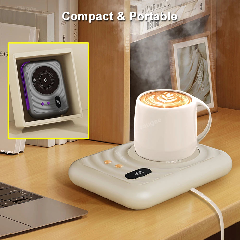 Mug Warmer Electric Cup Warmer Fastest Heating Cup heater with Temperature Display for Coffee Milk Tea Fan Warmer In Winter