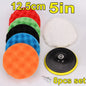 8Pcs 3-7Inch Foam Polishing Pad Set Thread Buffing Disc with Drill Adaptor for Auto Car Polisher Detailing Power Tools
