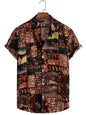 New Hawaii Spring/Summer Fashion Leisure Street Walk Tourist Beach Printed Full Open Short Sleeve Button Shirt