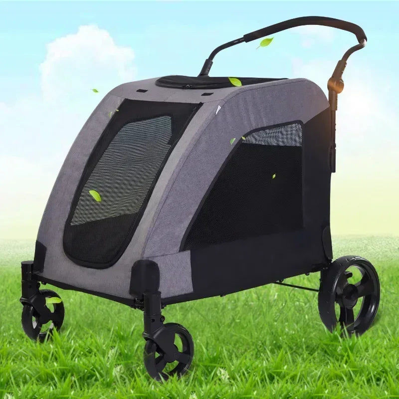 2027functional medium and large pet carts for outdoor travel, large size walking dog carts, portable and foldablePet Strollers