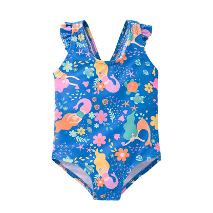 Kavkas Summer Girls Swimming Suit 9 M to 6 Years Fruit Floral Printed Hot Swimsuit Children One-piece Baby Swimwear For Kids