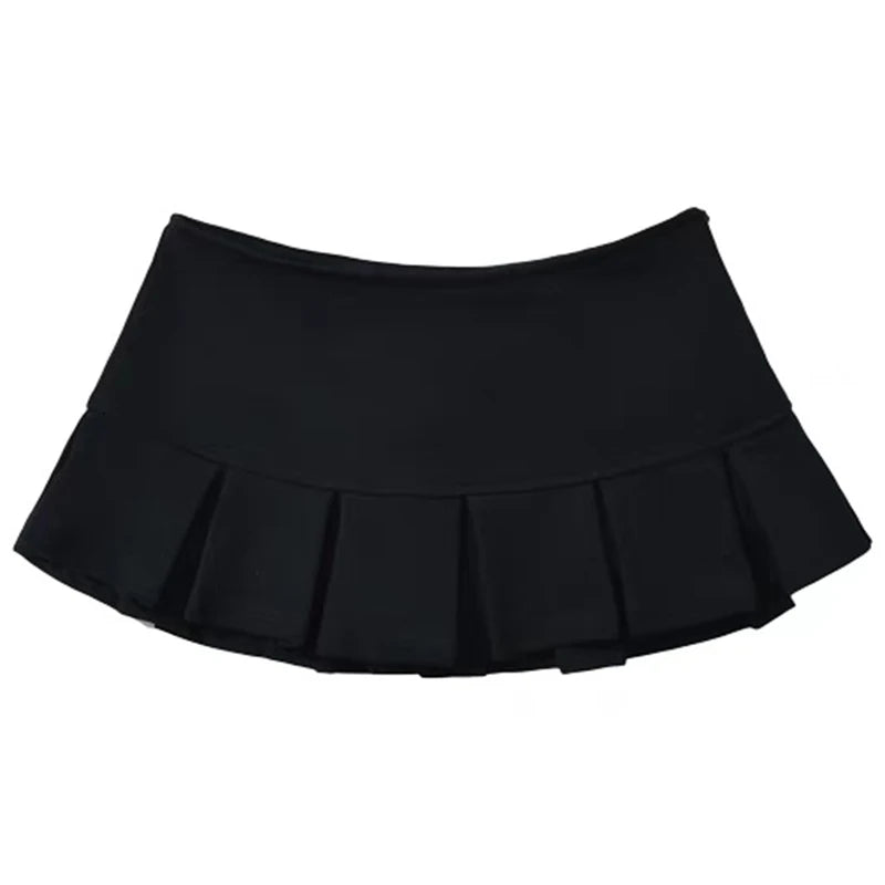2025 Sexy High Waist Pleated Mini Skirts Women Streetwear A Line Super Short Skirts Woman Korean Fashion Gray Skirt with Shorts