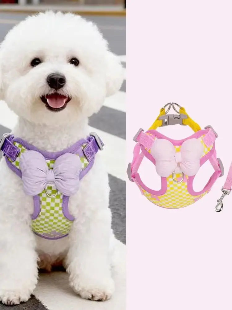 1 Set Dog Leash Set Small Puppy Leash Nylon Dog Harness Pet Anti-Escape Training Leash for Small Middle Dogs