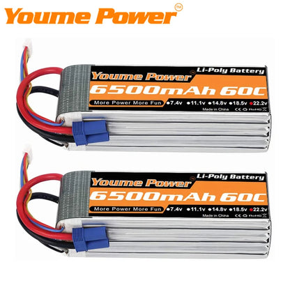 Youme 6S 22.2V 6500mah 5200mah RC Lipo Battery 22.2V XT60 XT90 EC5 RC Airplane Helicopters Car Boat Truck Parts